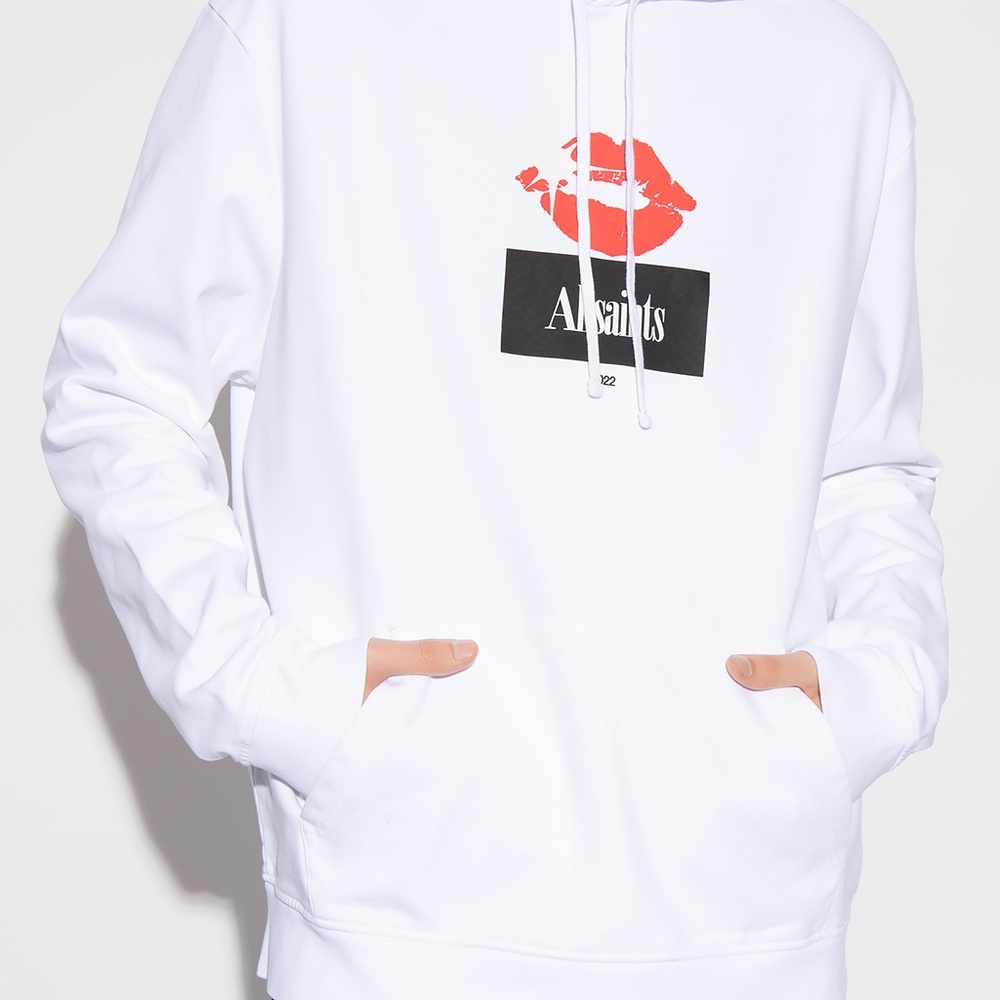 All Saints White Graphic Men's Sweater